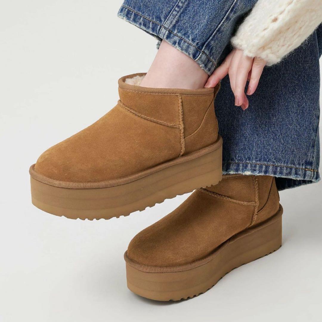 UGG クラシック ウルトラミニ プラットフォーム 24㎝ チェスナット