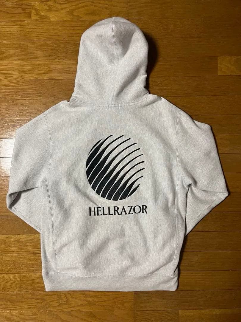 ジ*ン様 hellrazor HELLRAZOR グレー パーカー 刺繍　スケー