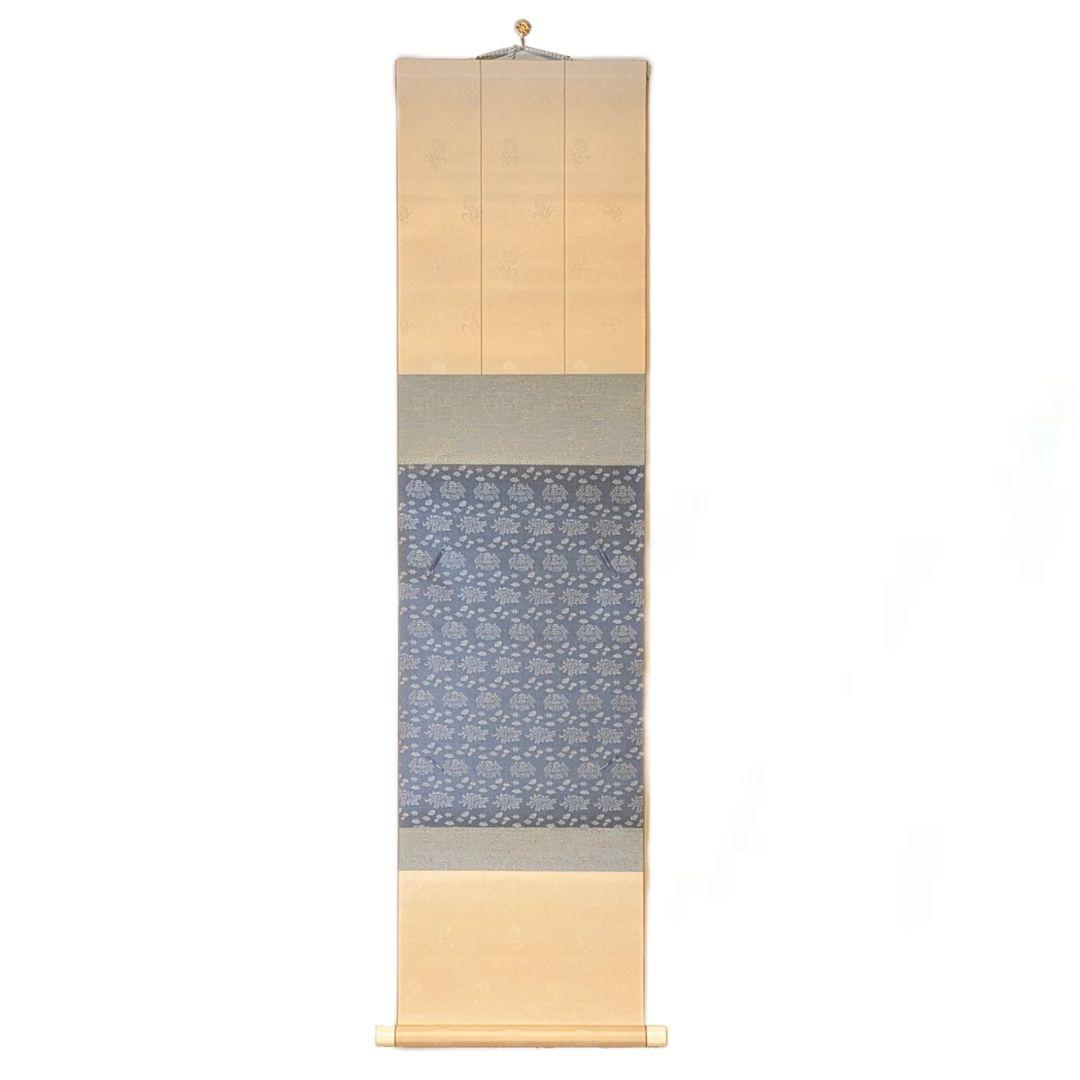 【フォロー割・新品】 色紙用掛軸　洛趣緞子　三段表装　茶道具　色紙掛け