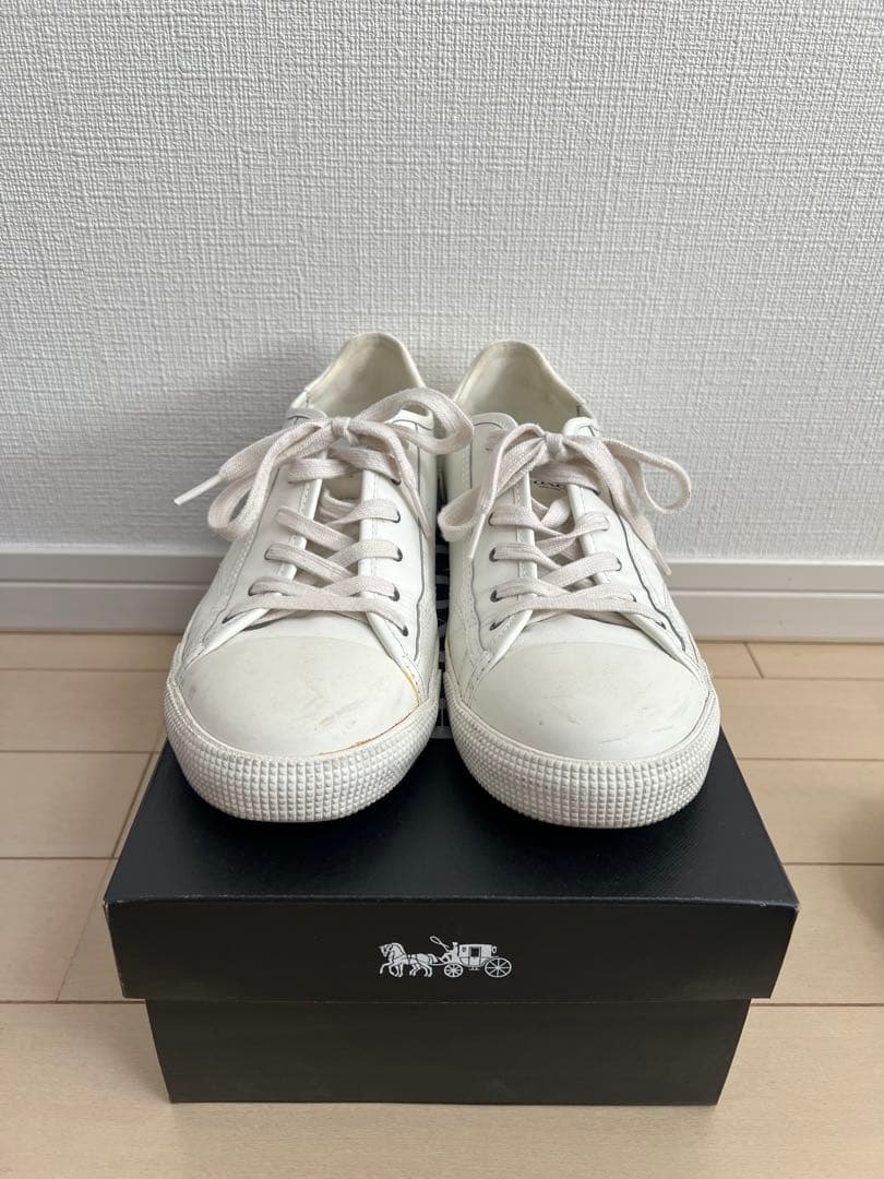 COACH ホワイトレザースニーカー