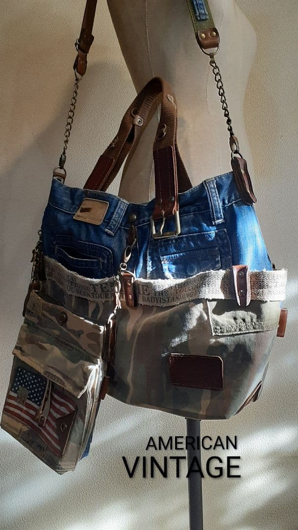ミリタリーリメイク ★★★ AMERICAN VINTAGE トート& 腰袋付き