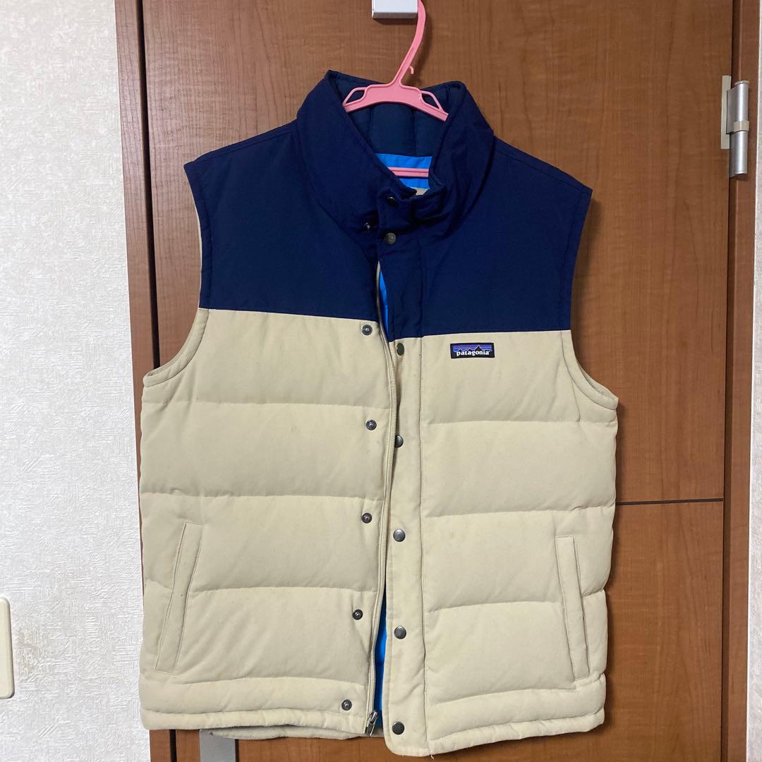 Patagonia ダウンベスト ネイビー/ベージュ