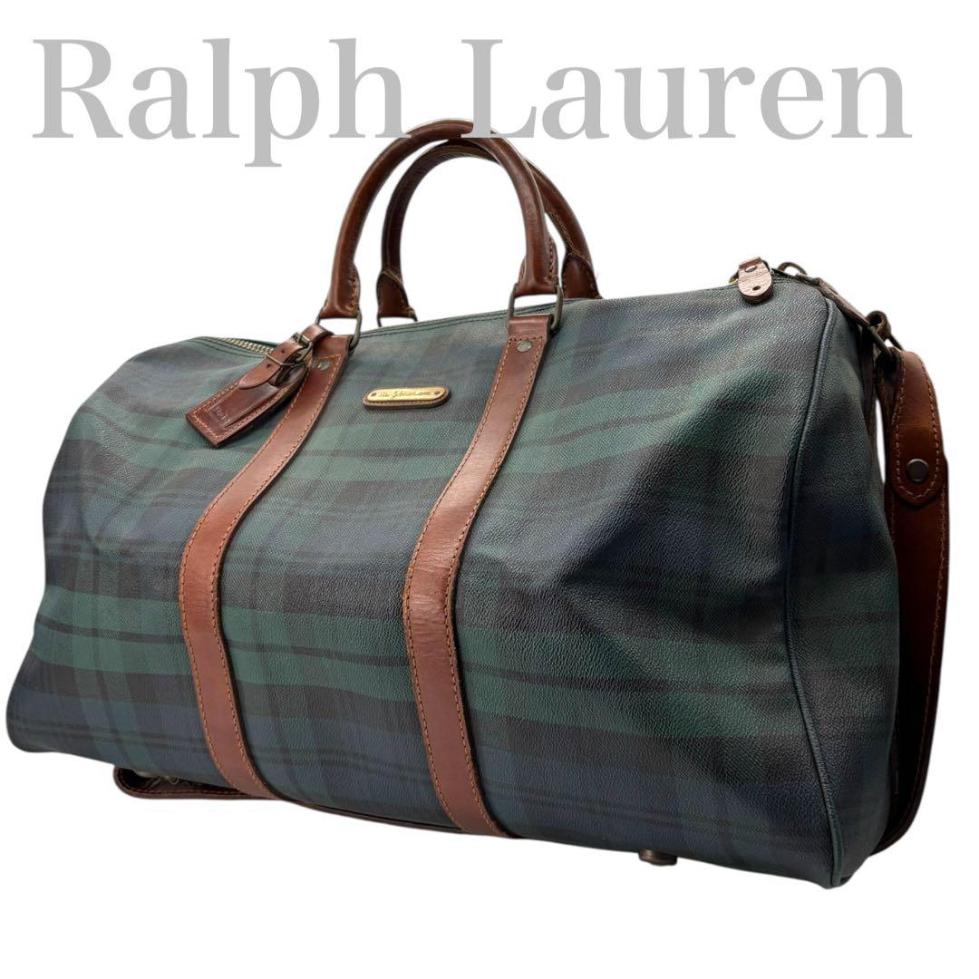 美品 ポロ ラルフローレン 2way ボストンバッグ グリーン 旅行 330A