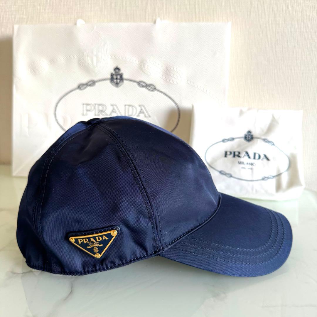 PRADA プラダ　Re-Nylon ベースボールキャップネイビー　【Mサイズ】