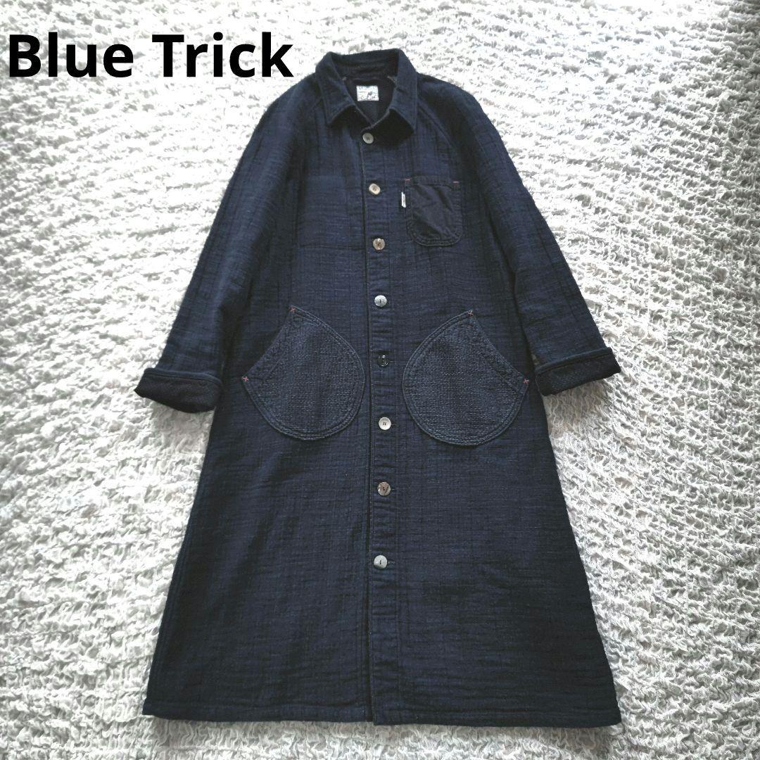 ✨美品✨Blue Trick　日本製　インディゴ　ショップコート　M