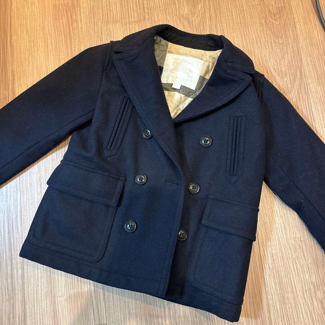BURBERRY 子供用ネイビーウールコート 6Y