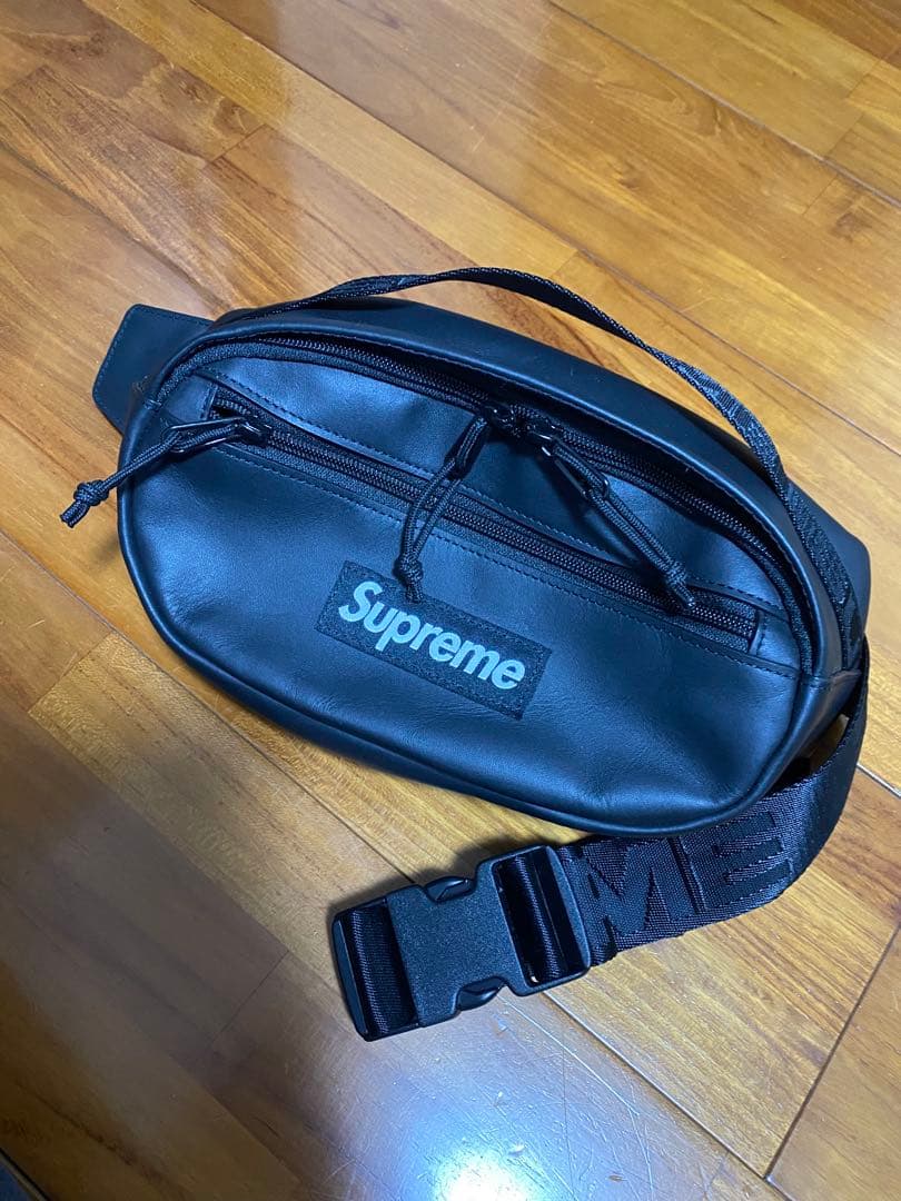 Supreme 23FW レザーウエストバック　ブラック