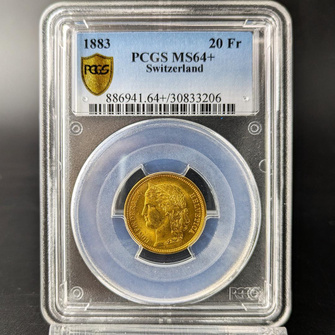 アルプスの少女ブレネリ★1883年スイス 20Fr 金貨 PCGS MS64+