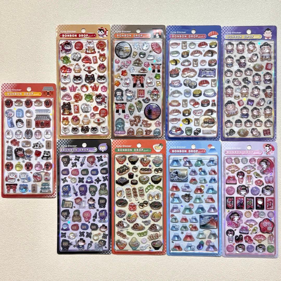 【正規品】ボンボンドロップシール❋和柄❋9種セット