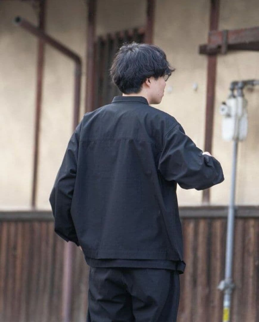 AFTERHOURS PLEATED BLOUZON 25SS 黒