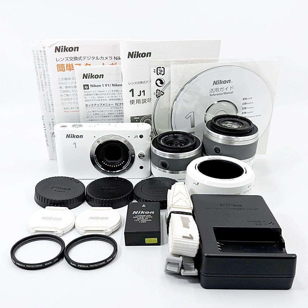 ニコン 1 J1 ダブルズームキット ホワイト ミラーレス カメラ 中古