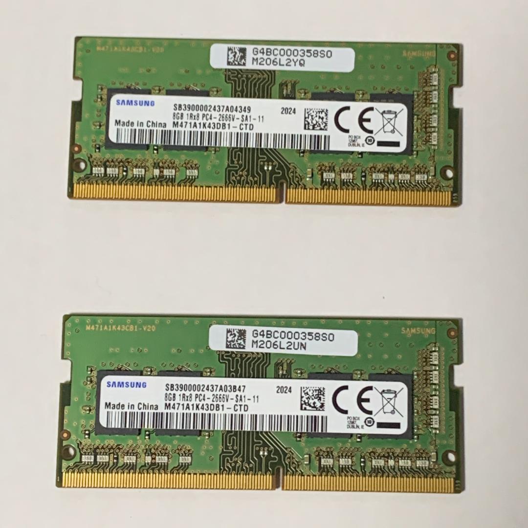 C053 ノート用メモリ 8GB 2枚 合計 16GB DDR4 2666　k