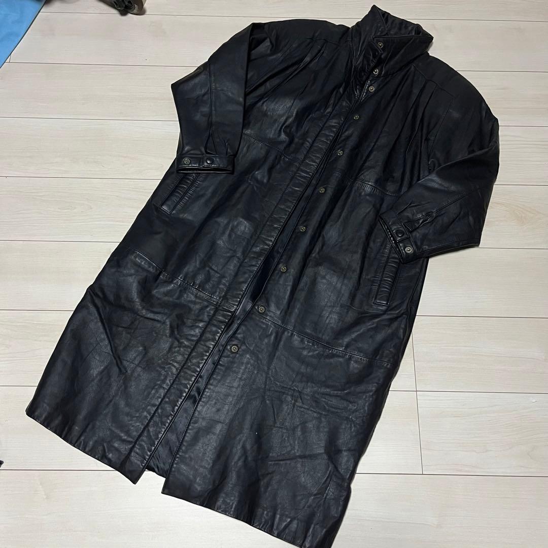 Eddie Bauer エディバウア レザーコート 黒タグ　Mサイズ ブラック