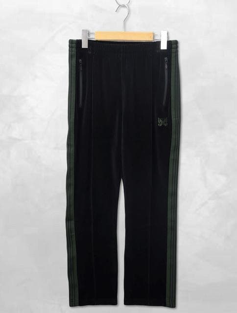 Needles PU280 コットンポリ ベロア ナロー トラックパンツ S