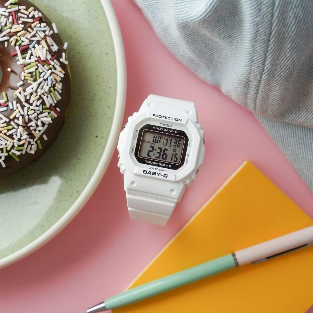 BABY-G ホワイト レディース 腕時計 電波ソーラー デジタル カシオ