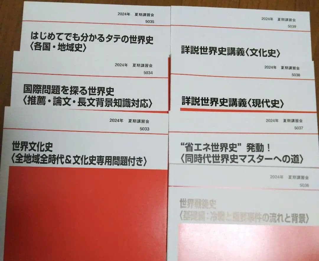 2024年 代ゼミ 夏期講習会 世界史 7冊セット