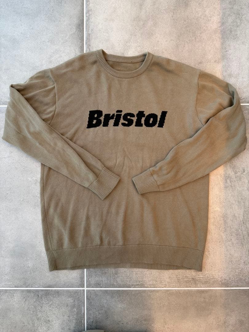 【交渉可】 Bristol ロゴ入り ニットセーター オリーブ