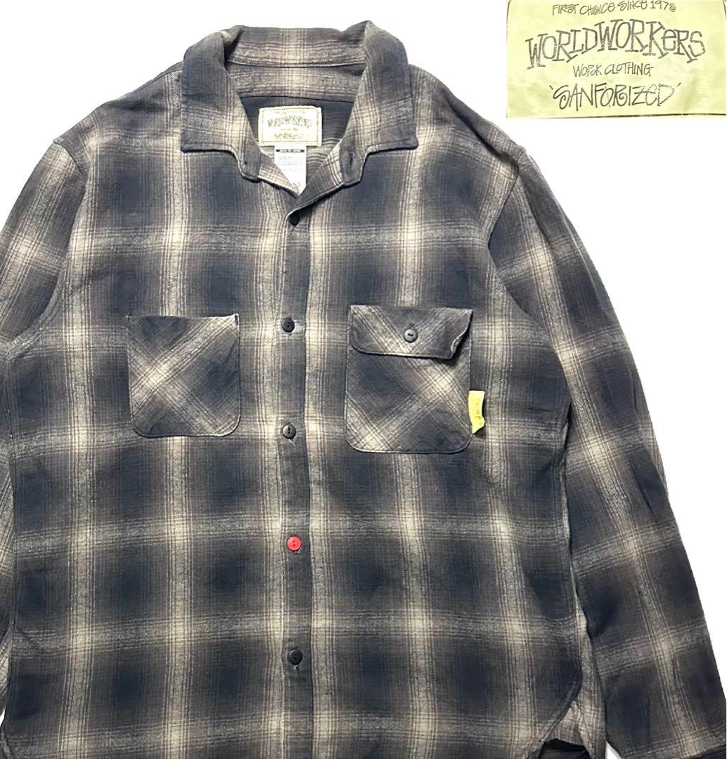 【STUSSY×BIG JOHN 】シャドー オンブレ チェックシャツ L