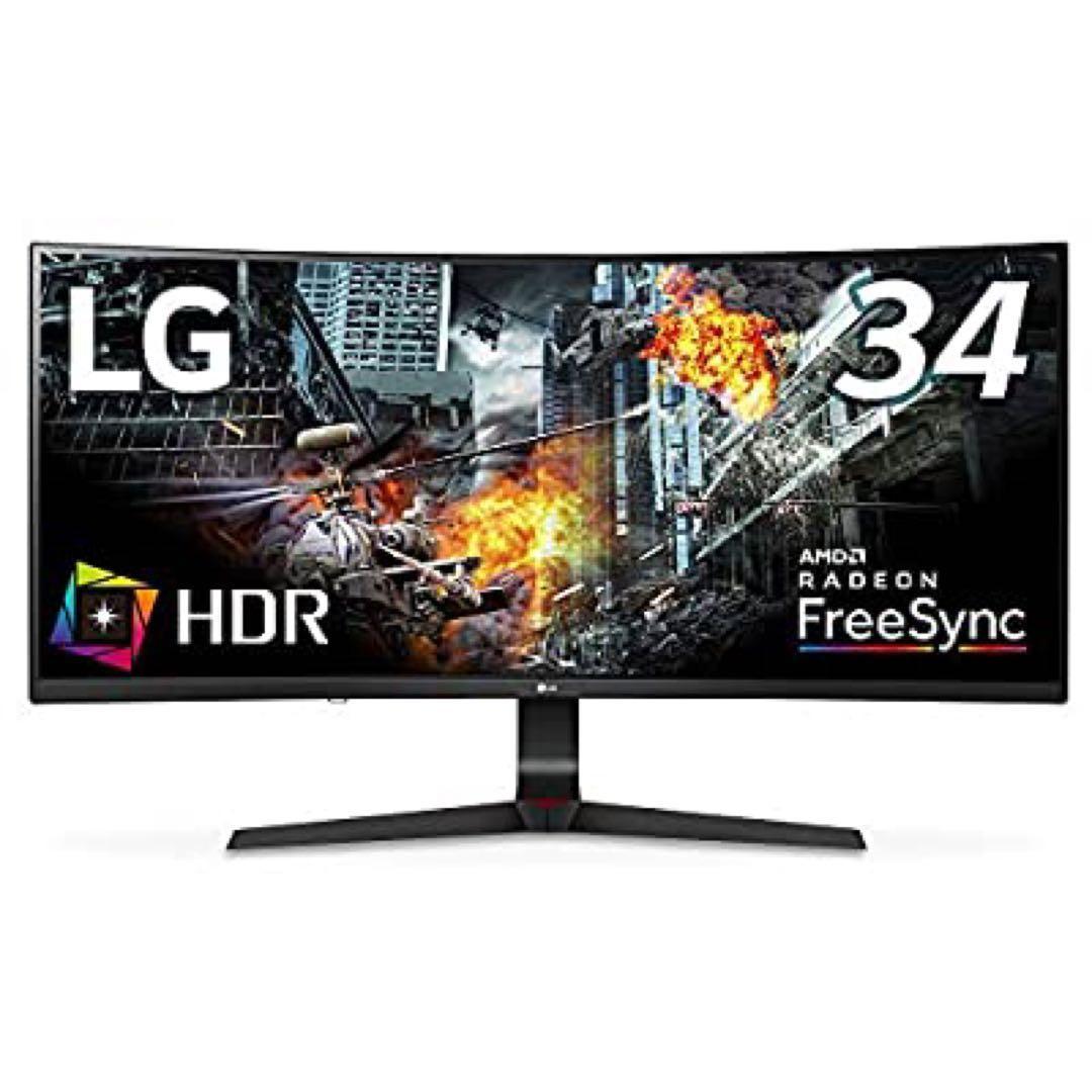 曲面モニター HDR 2020年製ウルトラワイド液晶モニター 34GL750-B