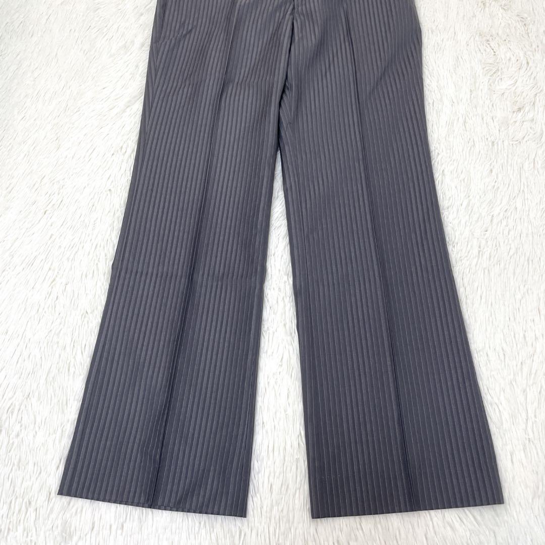 美品✨NEWYORKER シルク混　グレーシャドーストライプ　 3点セット