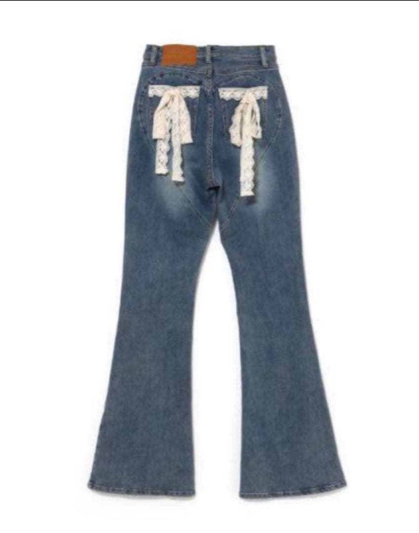 ANDMARY♡Lacey ribbon heart hip denim M新品