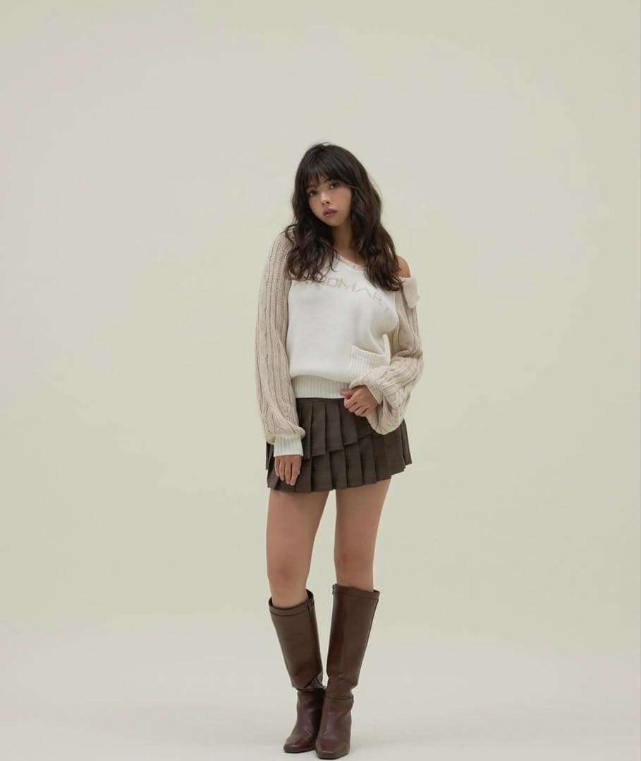 トップス Marie knit tops beige ANDMARY