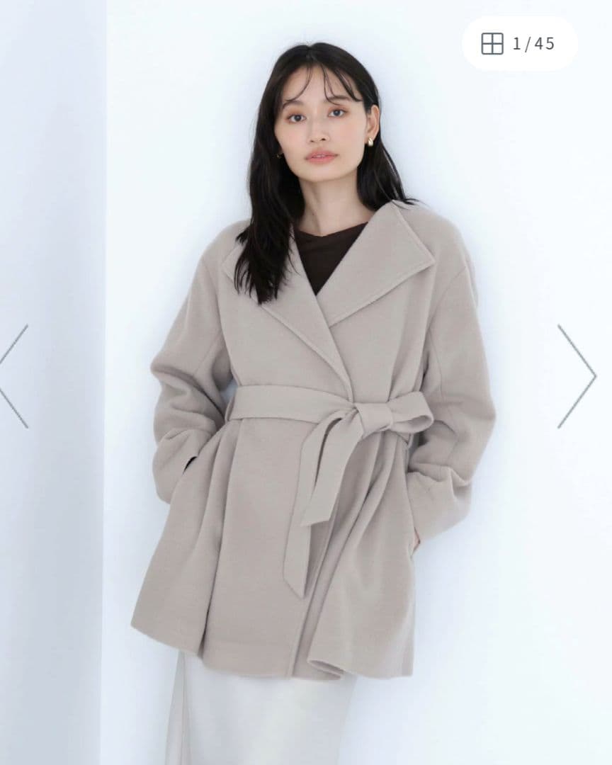 NaturalBeautyBasic【人気✨最安値セール】ベルテッドミディコート