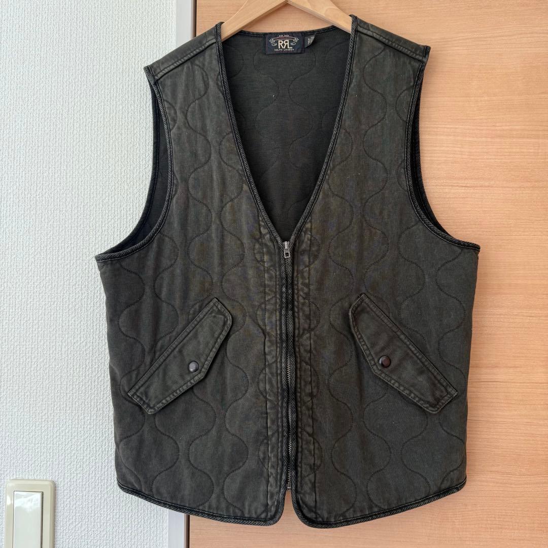 ダブルアールエル　RRL キルティングインディゴデニムベスト Mサイズ