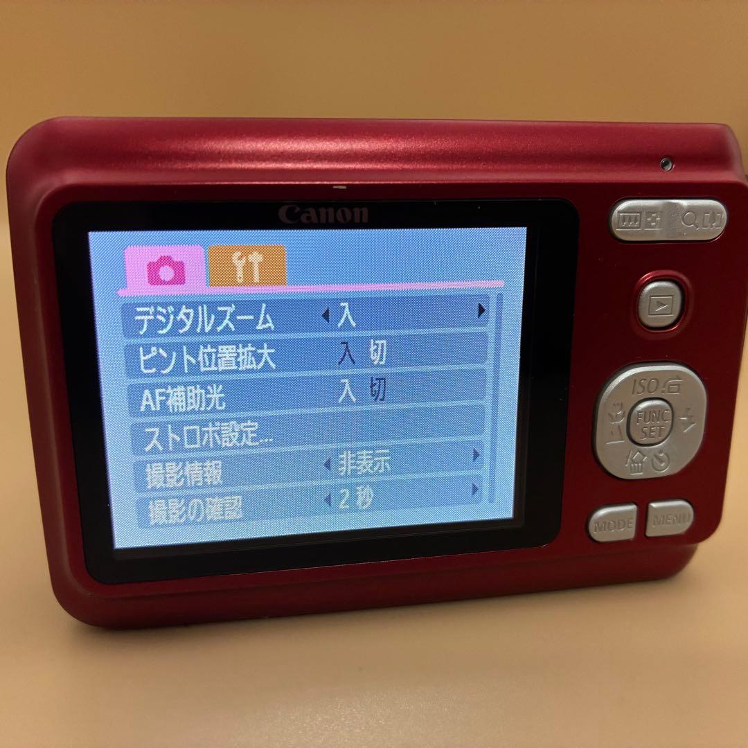 ★極美品★ Canon PowerShot A480 レッド 単3電池 箱