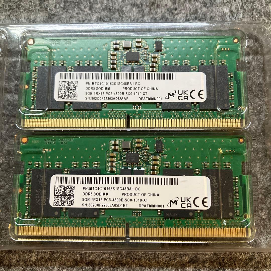 DDR5 SODIMM 8GB×2(16GB)PC5-4800 メモリ