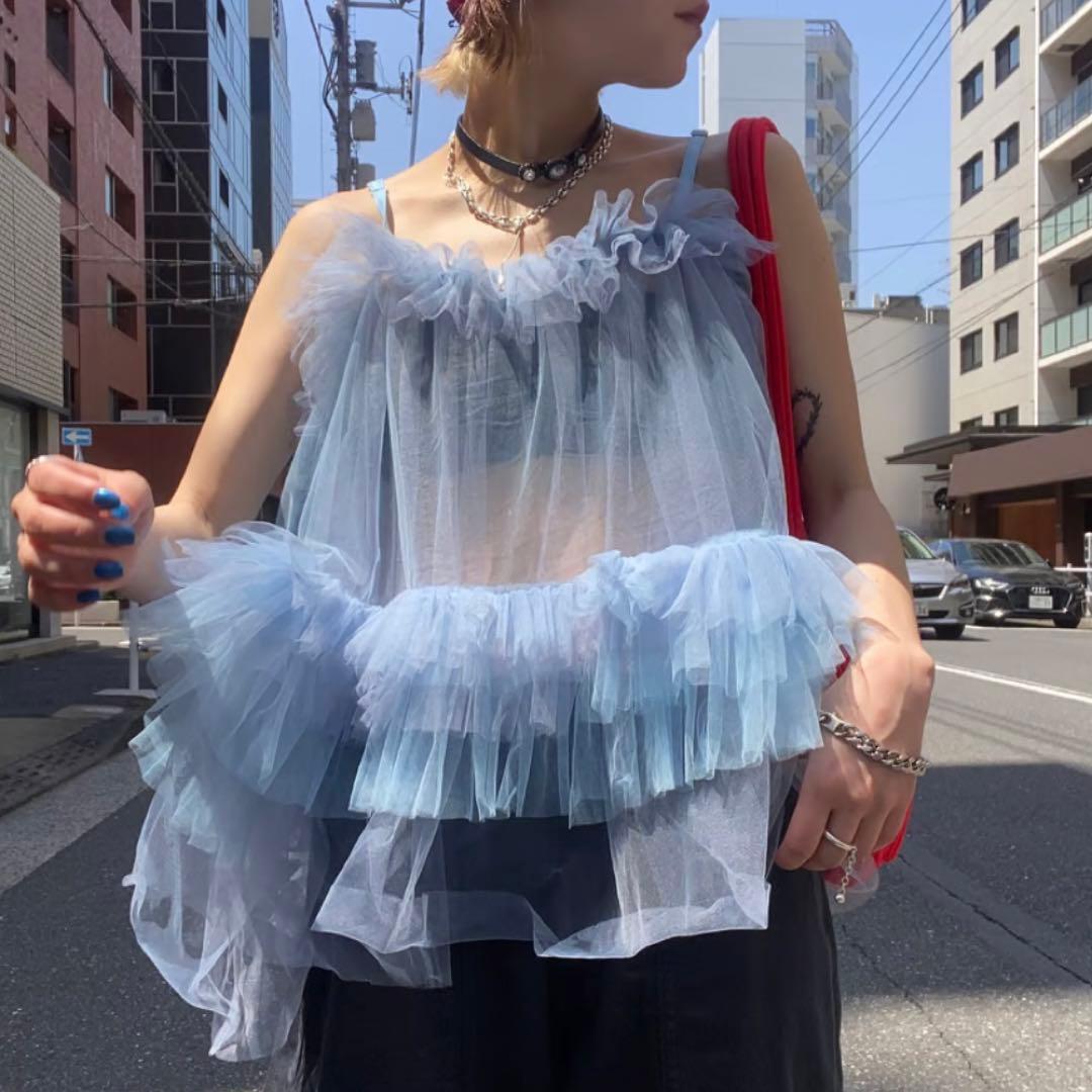 Viviano x jurk チュールキャミトップス