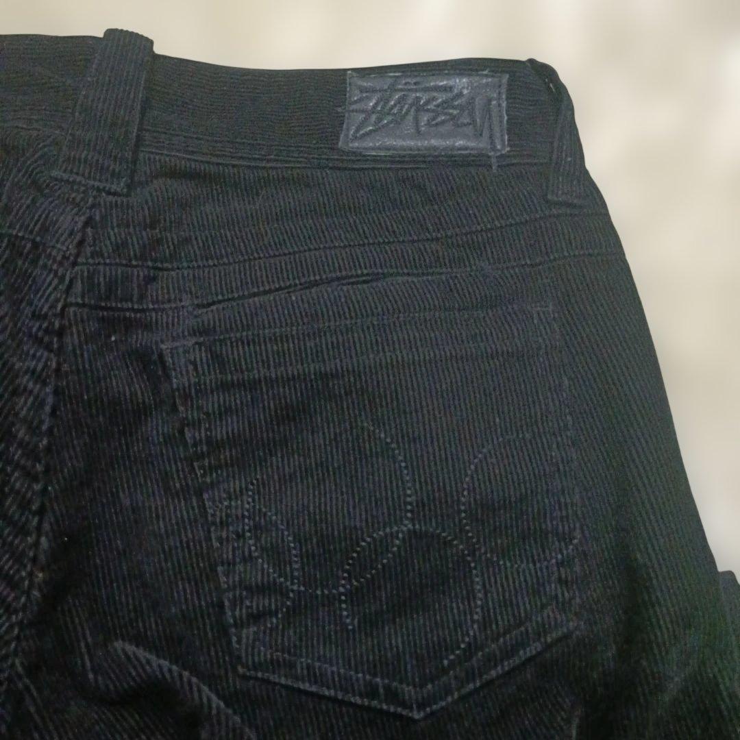 【希少】Stussy ステューシー コーデュロイパンツ ブラック 26 刺繍入り