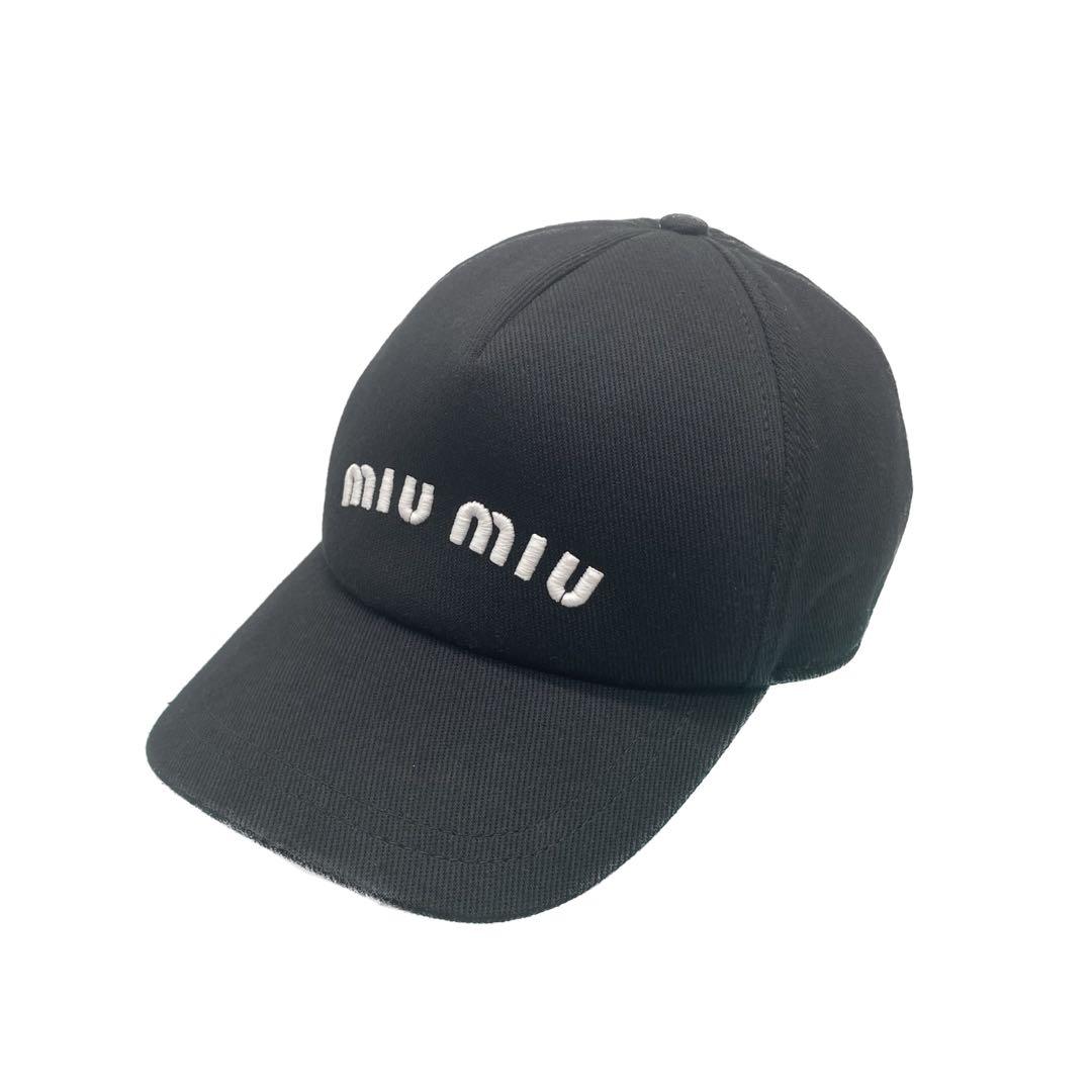【mh】miu miu ブラック ベースボールキャップ